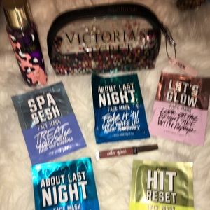 Victoria’s Secret glitter bag,  5 PINK Masks.